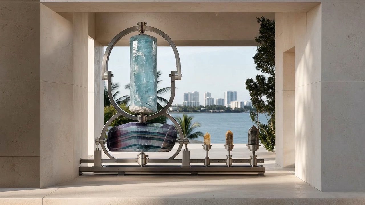Aquamarine crystal in a luminous Miami-inspired setting
